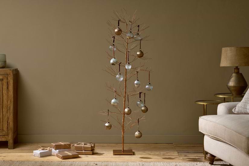 Charida Base Wire Tree - Brass - Extra Large-CHRISTMAS DECORATIONS-Nkuku