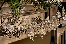 Charita Garland - Antique Brass-CHRISTMAS DECORATIONS-Nkuku