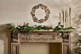Charita Wreath - Antique Brass-CHRISTMAS DECORATIONS-Nkuku