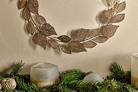 Charita Wreath - Antique Brass-CHRISTMAS DECORATIONS-Nkuku