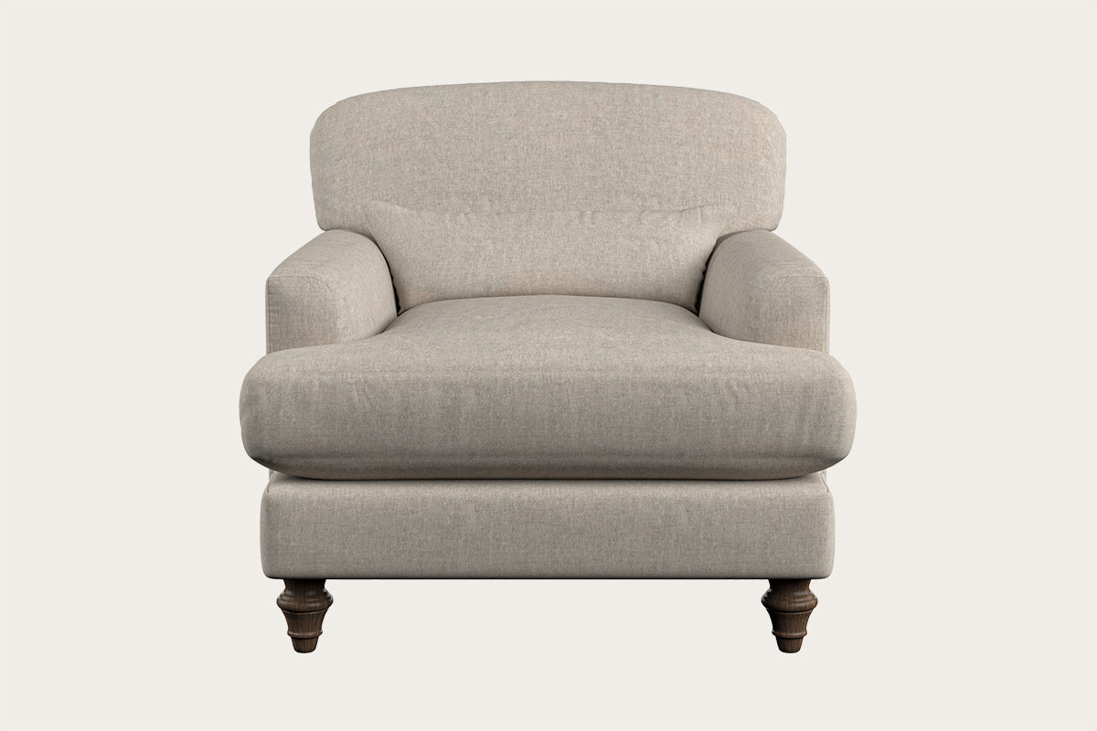 Deni Armchair - Brera Linen Natural-MAKE TO ORDER-Nkuku