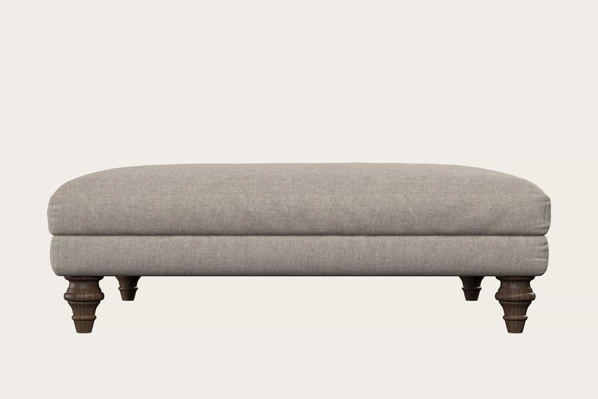 Deni Grand Footstool - Brera Linen Natural-MAKE TO ORDER-Nkuku