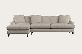 Deni Grand Left Hand Chaise Sofa - Brera Linen Natural-MAKE TO ORDER-Nkuku