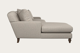 Deni Grand Left Hand Chaise Sofa - Brera Linen Natural-MAKE TO ORDER-Nkuku