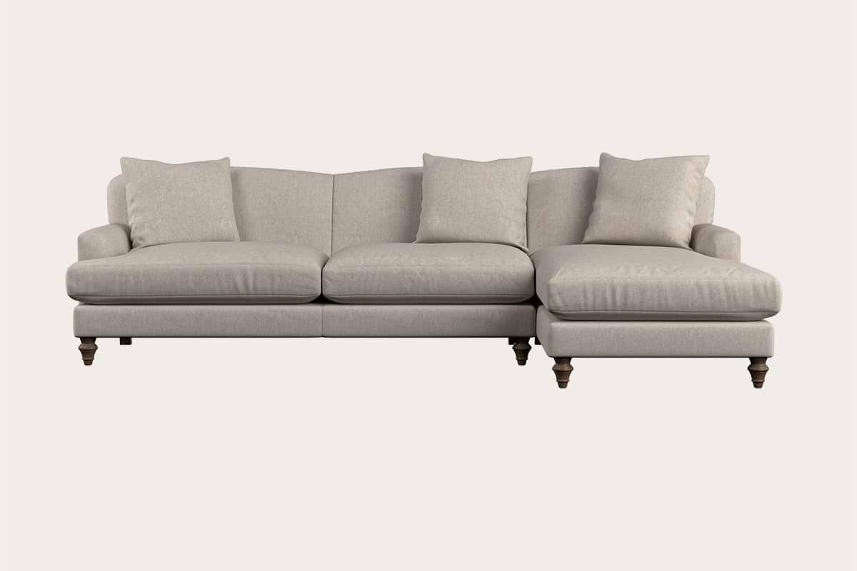 Deni Grand Right Hand Chaise Sofa - Brera Linen Natural-MAKE TO ORDER-Nkuku