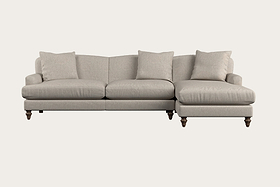 Deni Grand Right Hand Chaise Sofa - Brera Linen Natural
