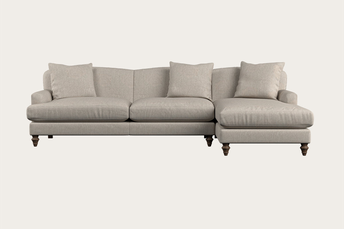 Deni Grand Right Hand Chaise Sofa - Brera Linen Natural