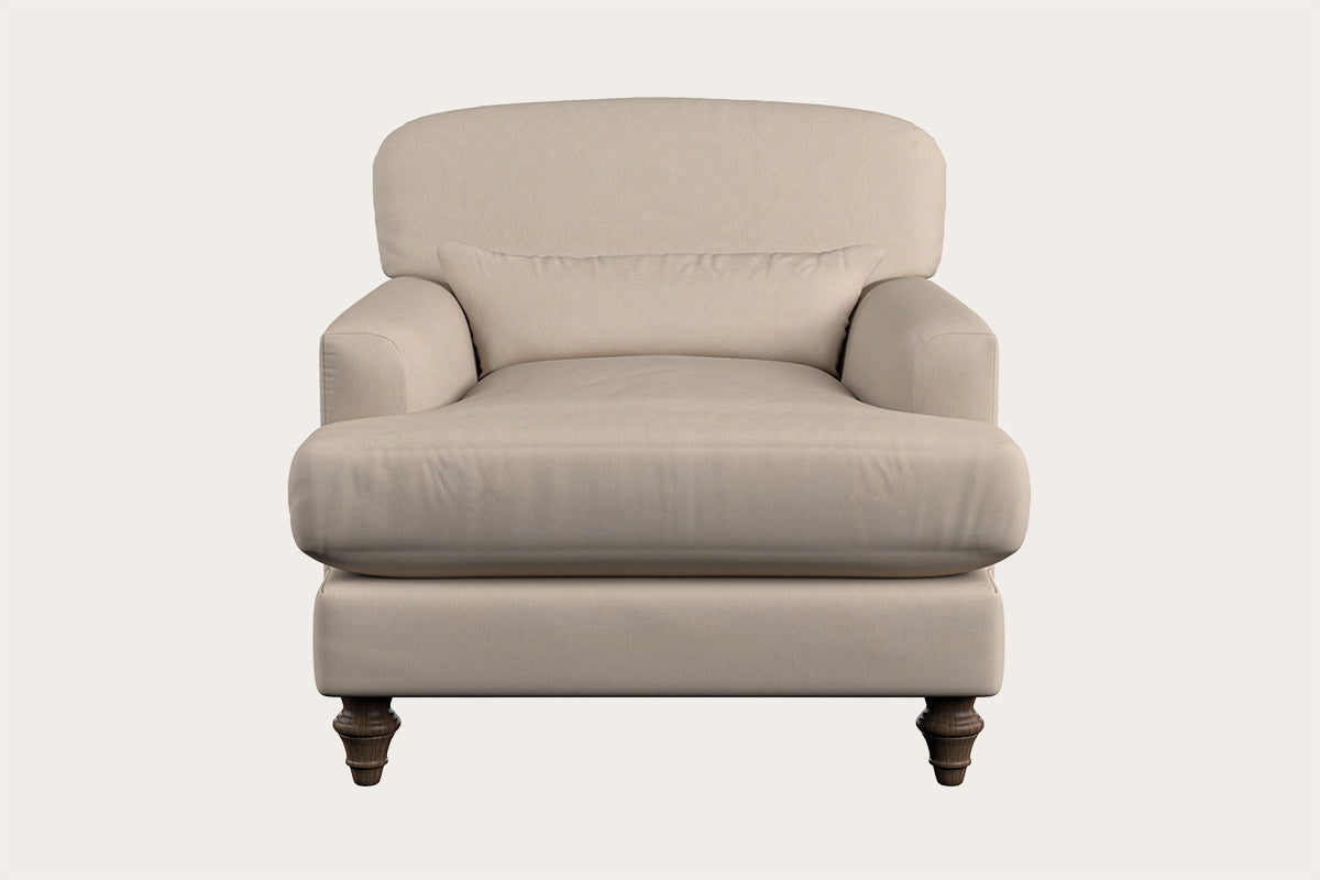 Deni Armchair - Recycled Cotton Natural-MAKE TO ORDER-Nkuku