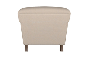The Deni Large Corner Sofa in Brera Linen Espresso by Nkuku is displayed from the back, highlighting its soft, gently rounded top edge, smooth linen upholstery, and two short wooden legs. Centered on a white background, this piece exemplifies timeless British quality in every detail.