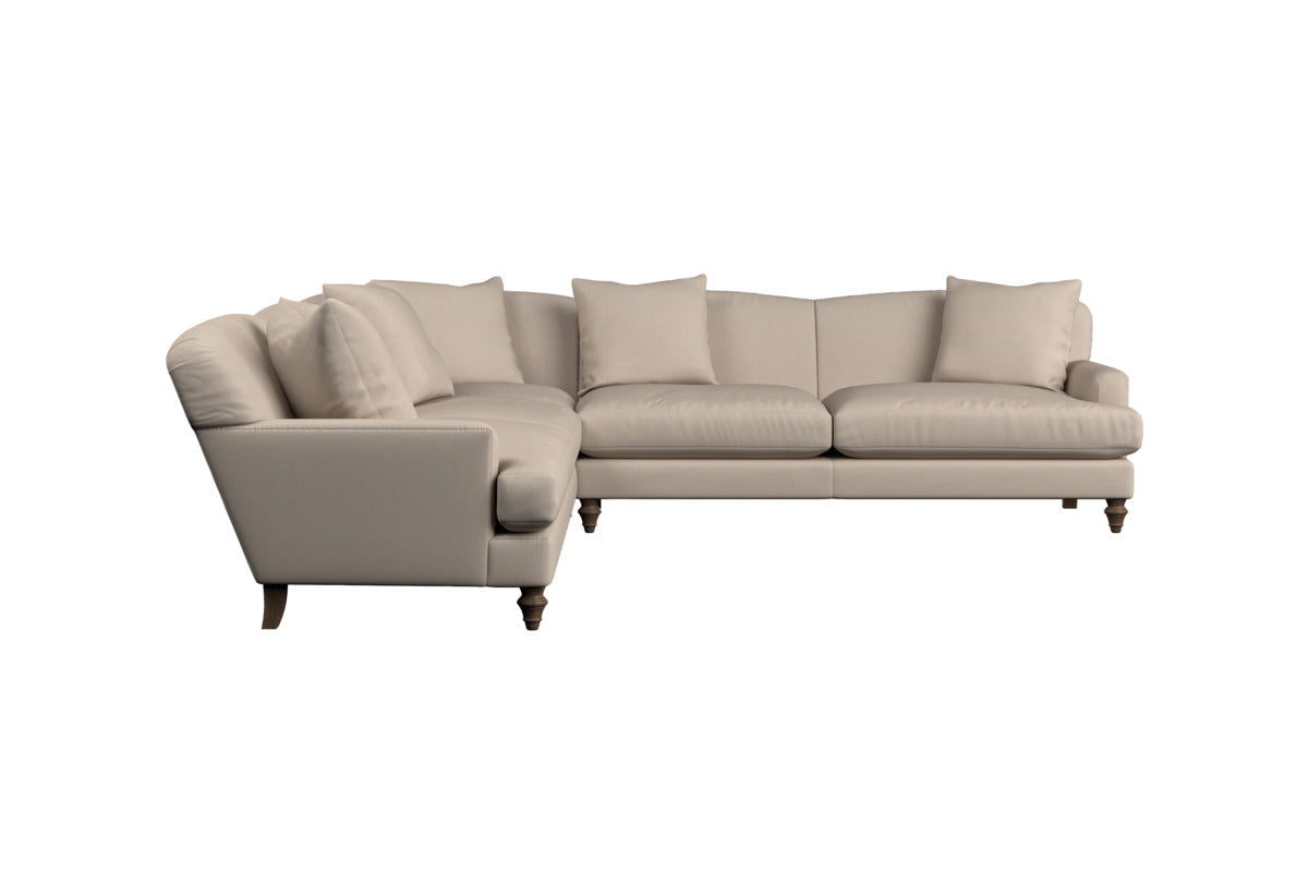 Deni Large Corner Sofa - Brera Linen Granite-MAKE TO ORDER-Nkuku