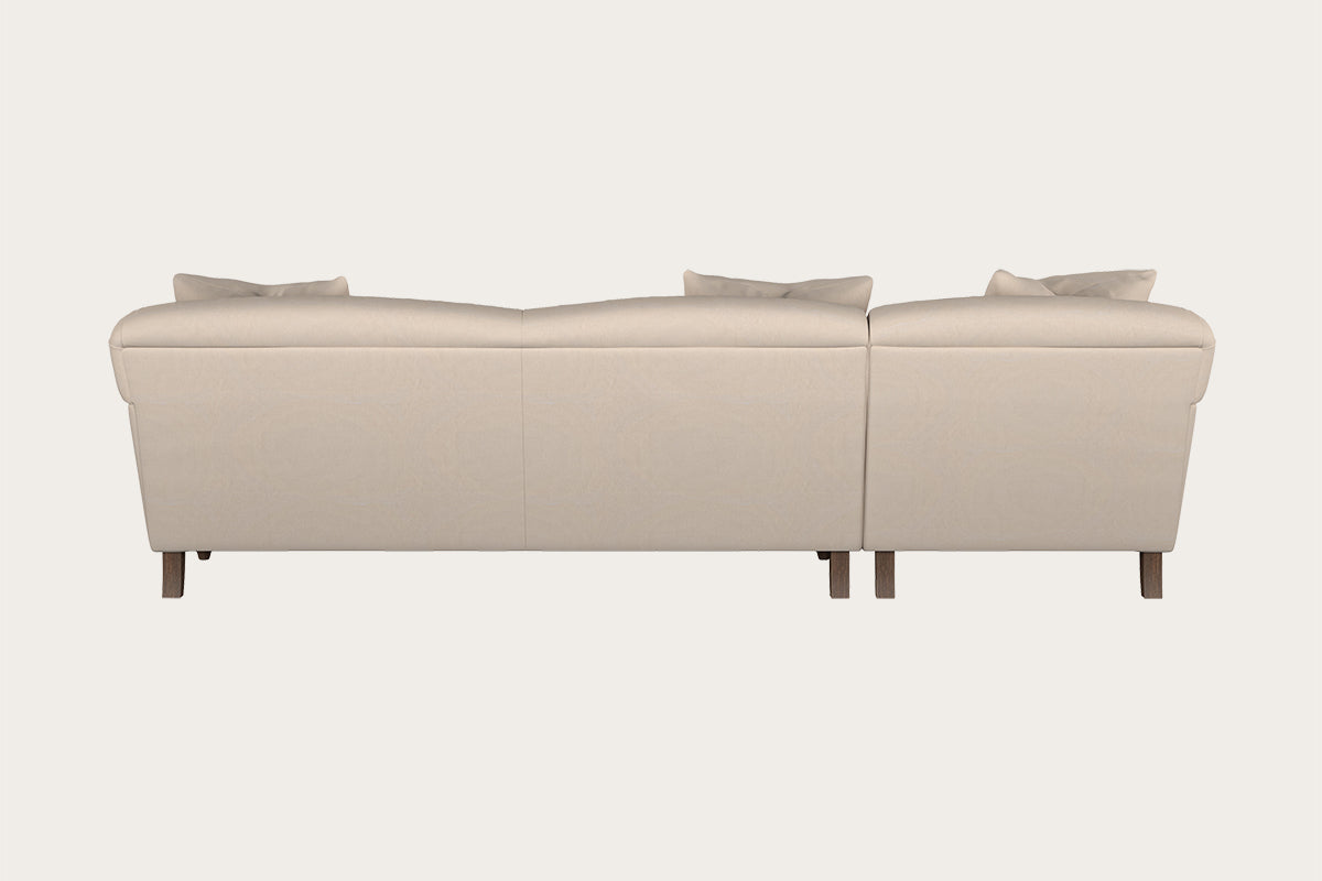 Deni Grand Left Hand Chaise Sofa - Recycled Cotton Natural