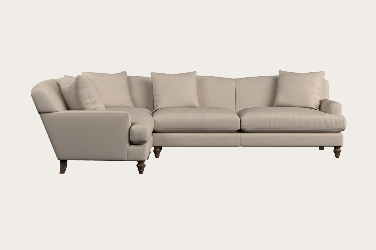 Deni Grand Left Hand Corner Sofa - Recycled Cotton Natural