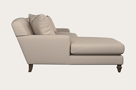Deni Large Left Hand Chaise Sofa - Recycled Cotton Natural-MAKE TO ORDER-Nkuku