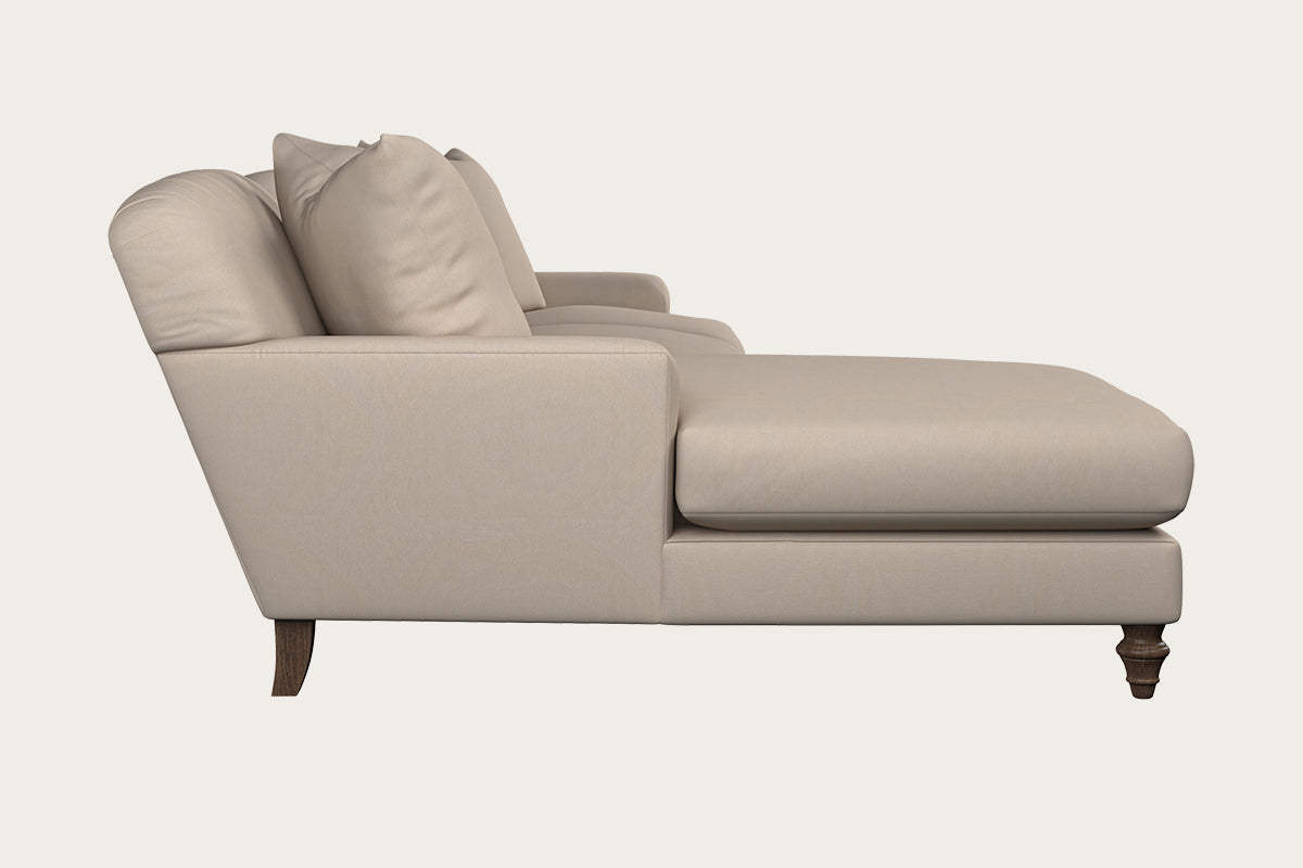 Deni Large Left Hand Chaise Sofa - Recycled Cotton Natural