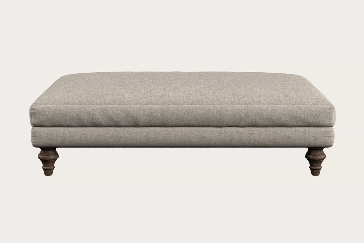 Deni Large Footstool - Brera Linen Natural-MAKE TO ORDER-Nkuku