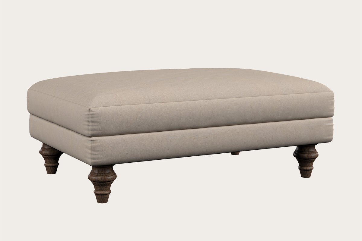 Deni Medium Footstool - Recycled Cotton Natural