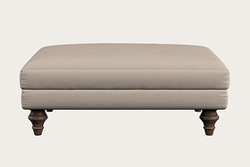 Deni Medium Footstool - Recycled Cotton Natural-MAKE TO ORDER-Nkuku