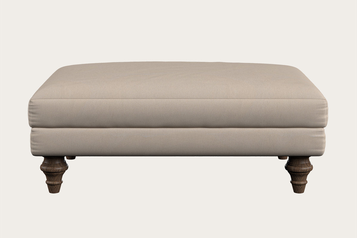 Deni Medium Footstool - Recycled Cotton Natural