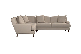 Deni Large Left Hand Chaise Sofa - Brera Linen Espresso