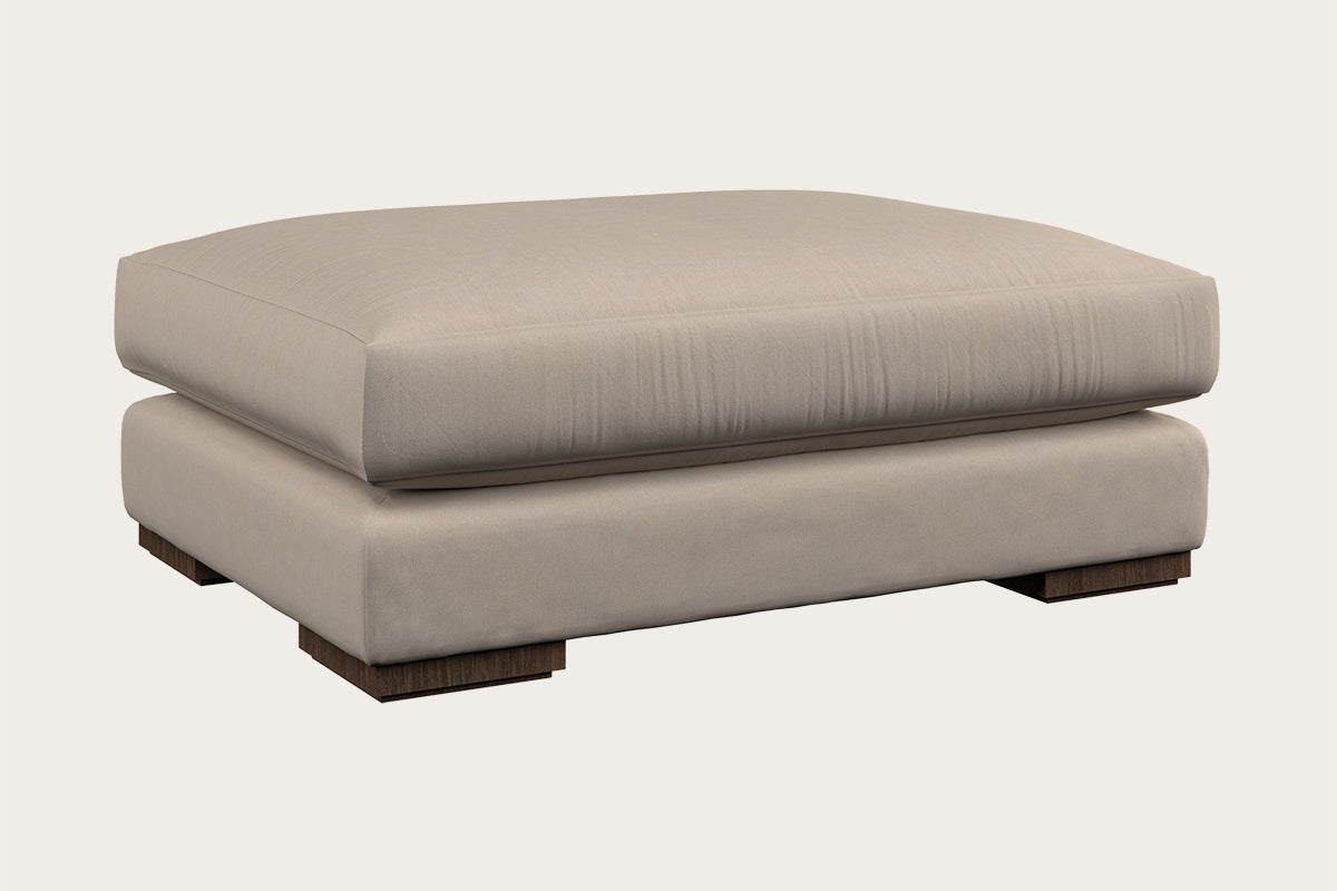Guddu Grand Footstool - Recycled Cotton Natural