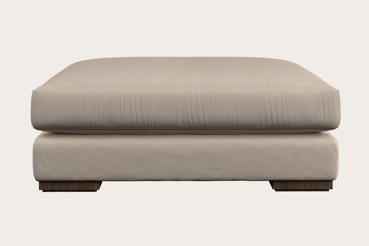 Guddu Grand Footstool - Recycled Cotton Natural
