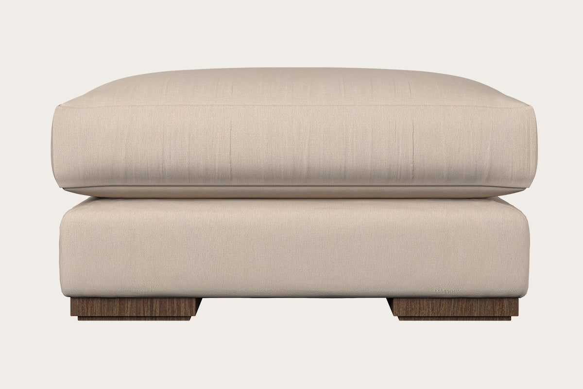 Guddu Grand Footstool - Recycled Cotton Natural