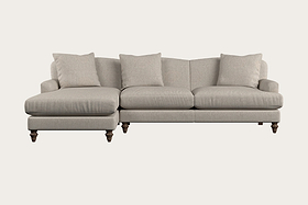 Deni Large Left Hand Chaise Sofa - Brera Linen Natural