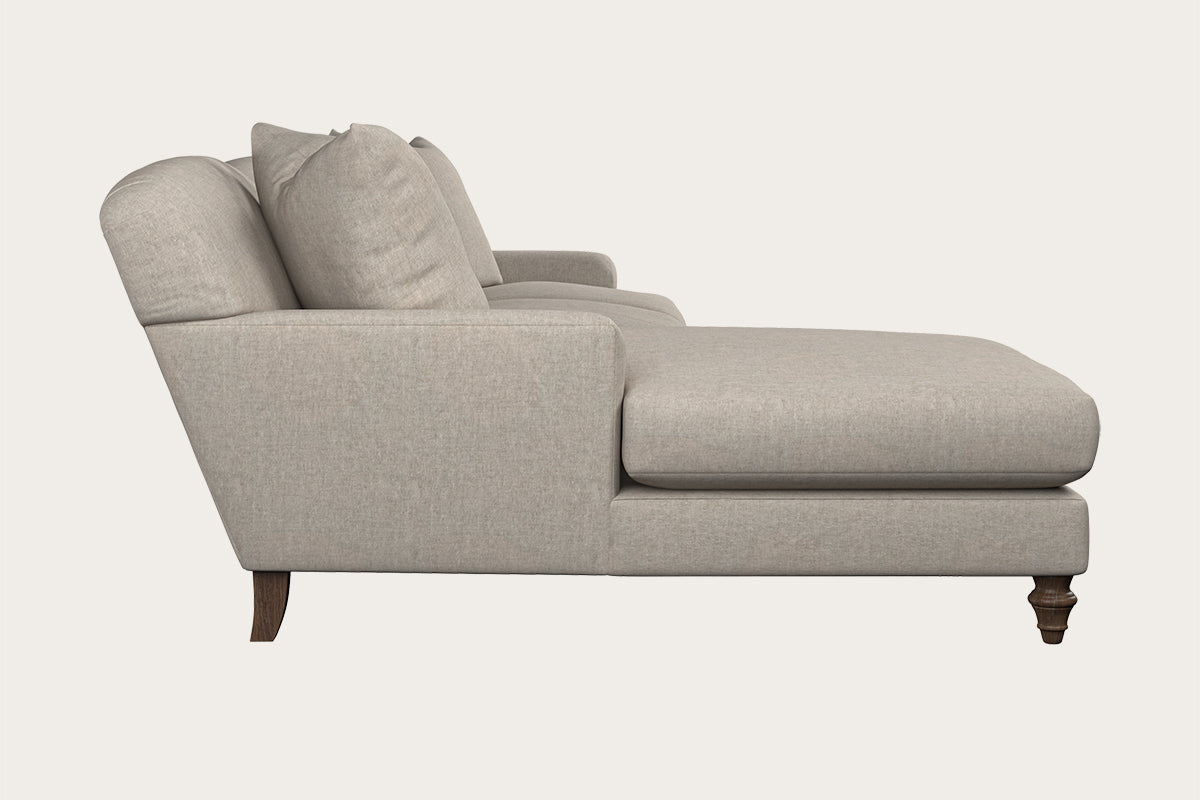 Deni Large Left Hand Chaise Sofa - Brera Linen Natural