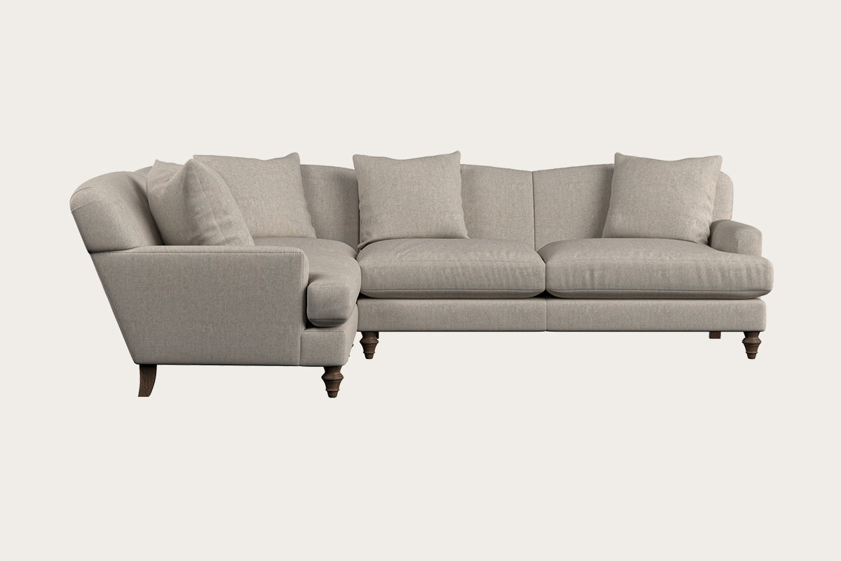 Deni Large Right Hand Corner Sofa - Brera Linen Natural-MAKE TO ORDER-Nkuku