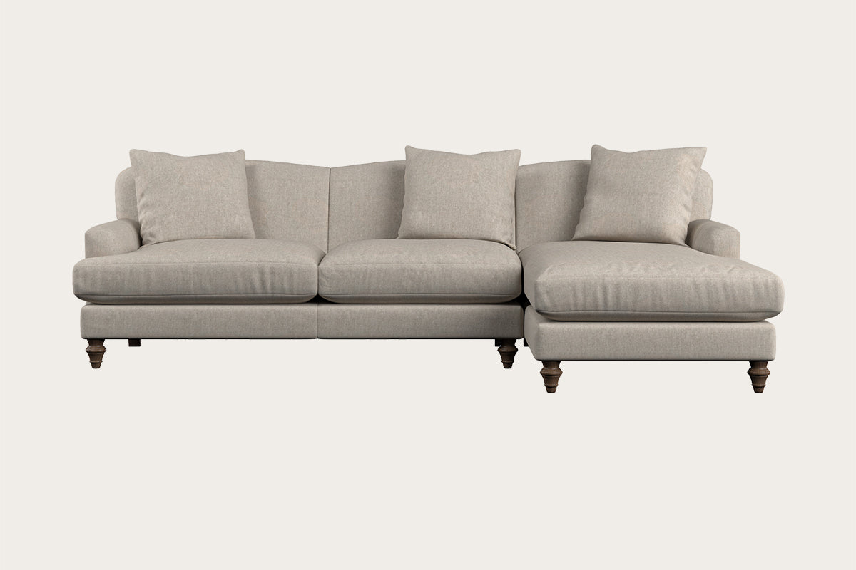 Deni Large Right Hand Chaise Sofa - Brera Linen Natural