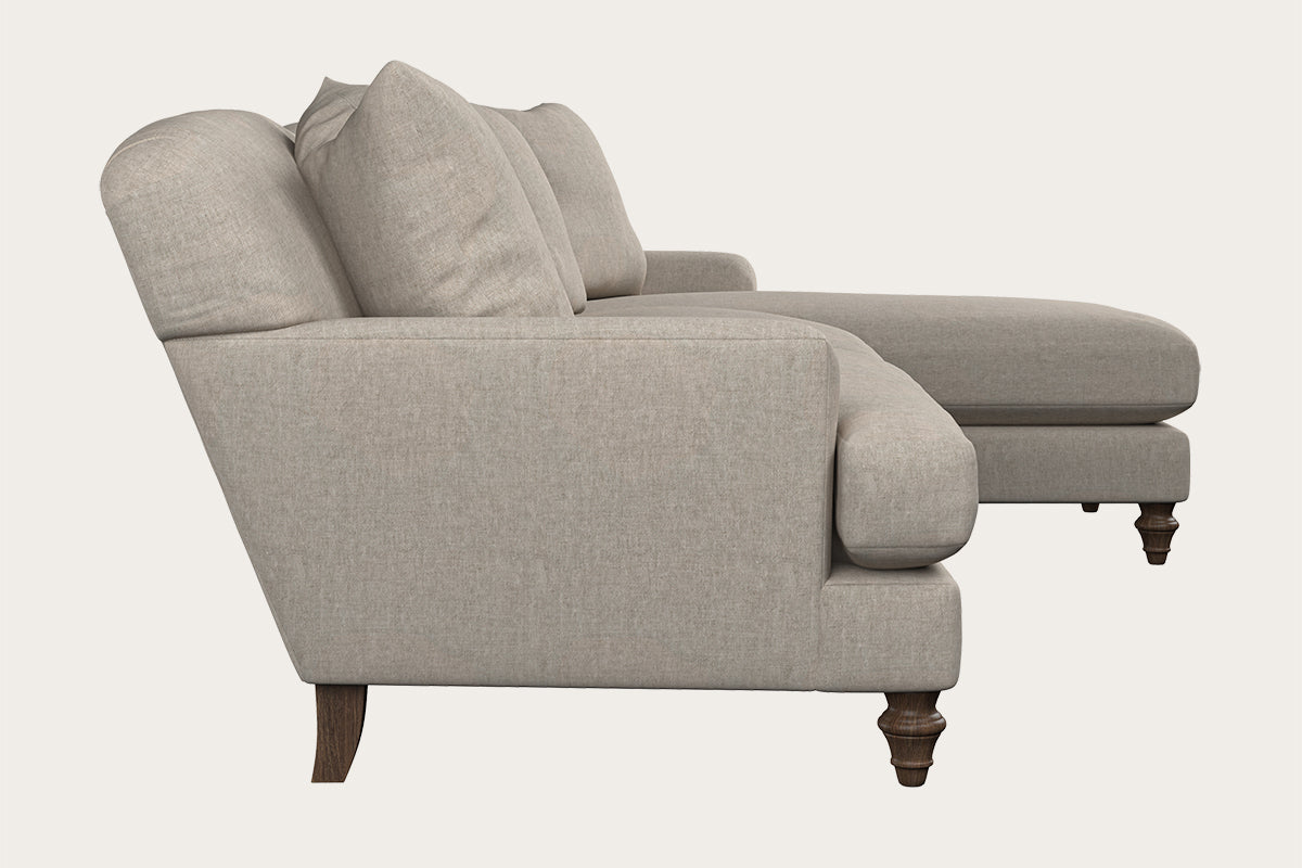 Deni Large Right Hand Chaise Sofa - Brera Linen Natural