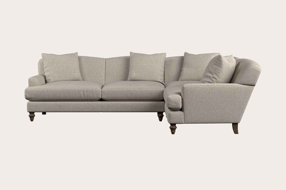 Deni Large Left Hand Corner Sofa - Brera Linen Natural-MAKE TO ORDER-Nkuku