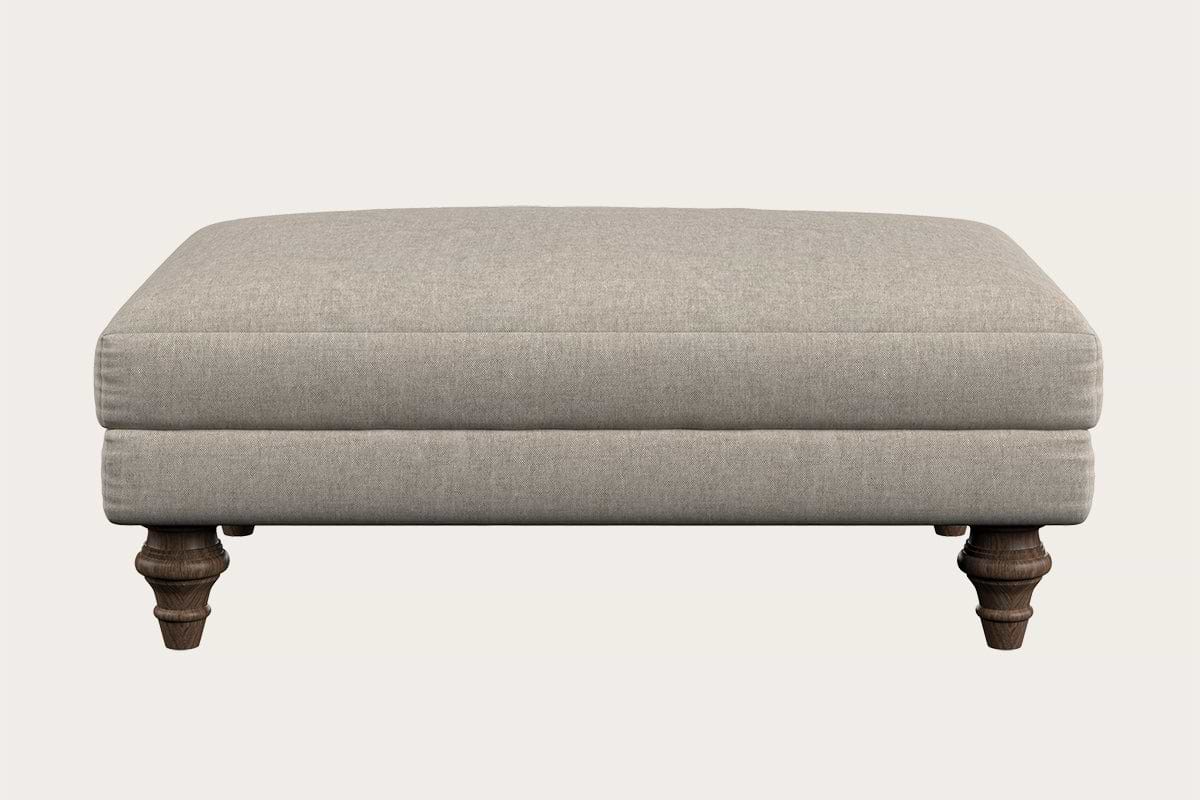 Deni Medium Footstool - Brera Linen Natural-MAKE TO ORDER-Nkuku