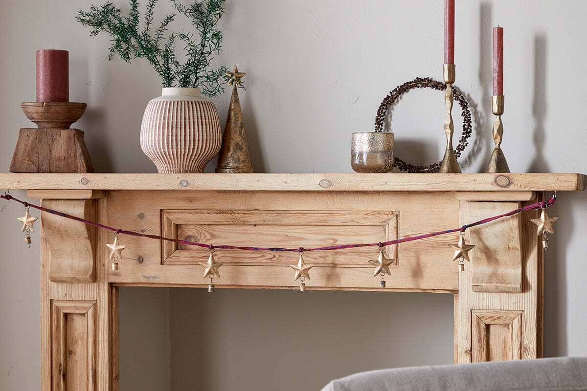 Didi Star Garland - Antique Brass-CHRISTMAS DECORATIONS-Nkuku