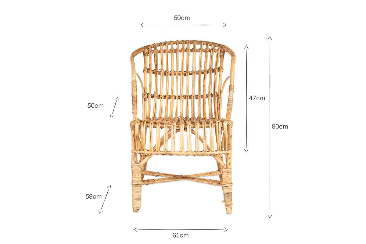 Ajaya Rattan Dining Chair-GARDEN-Nkuku