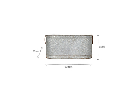 Akasa Trough Planter - Zinc