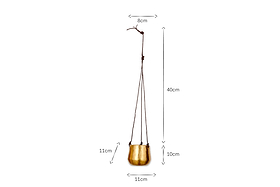 Atsu Brass Hanging Planter