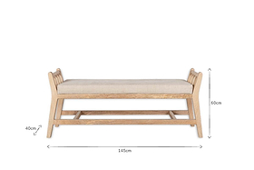 Avanthi Upholstered Sleigh Bench - Natural