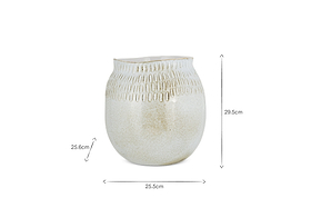 Anjuna Reactive Glaze Ceramic Vase - Off White