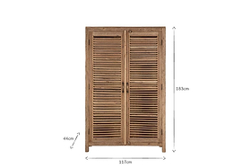 Ibo Reclaimed Wooden Slatted Cabinet – Natural - Large