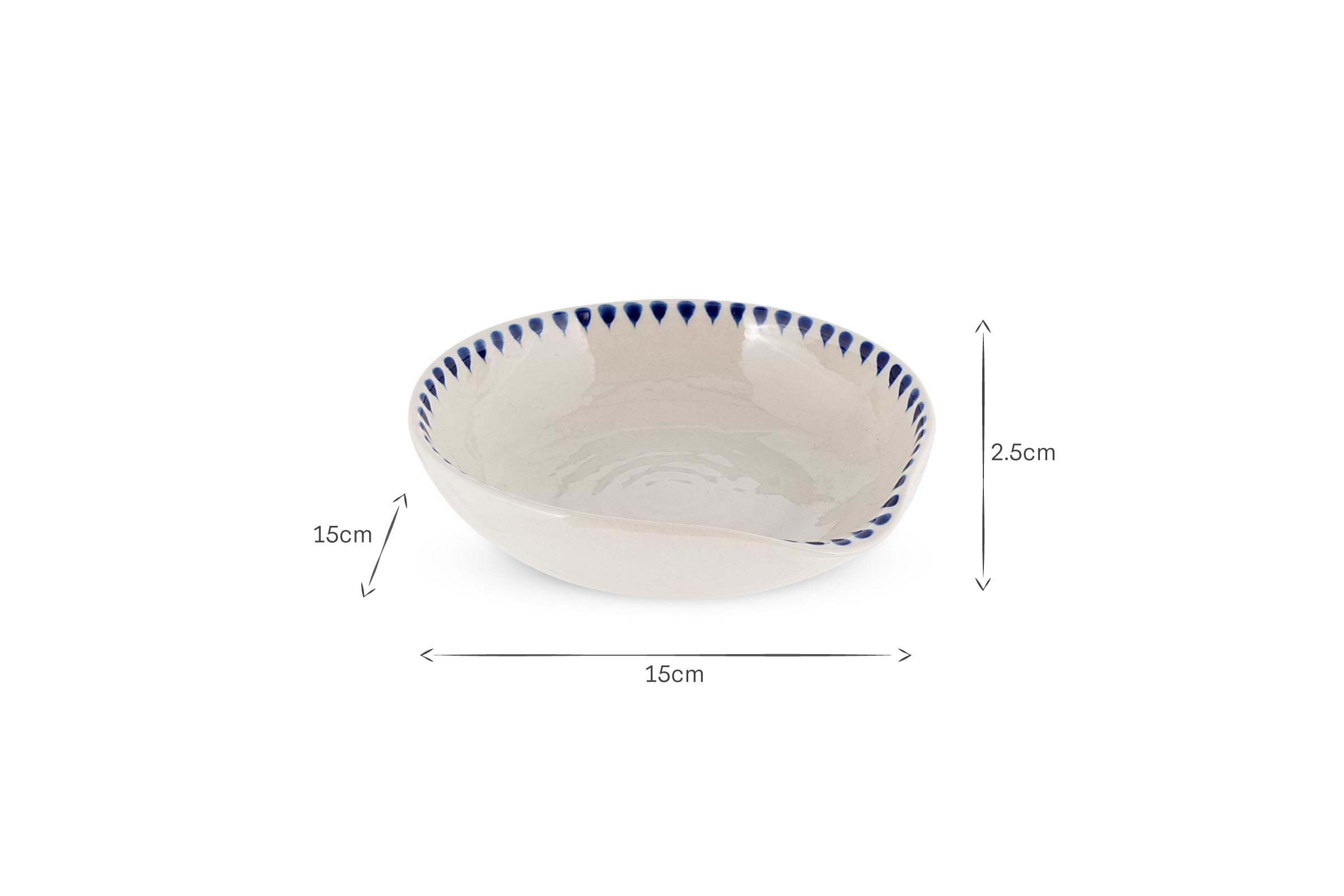 Indigo Drop Spoon Rest - Cream & Indigo