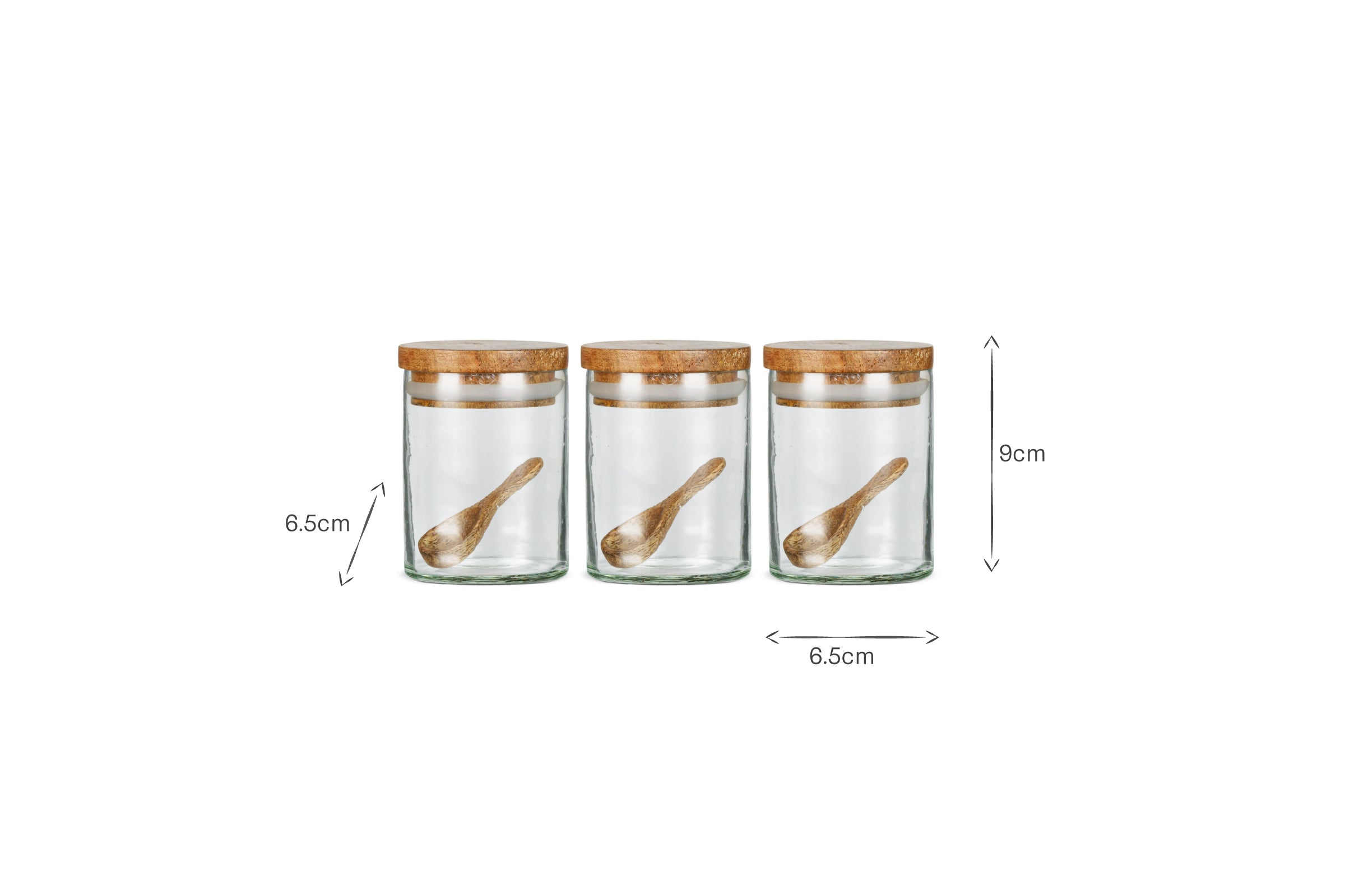 Izaan Spice Jar - Clear - (Set of 3)