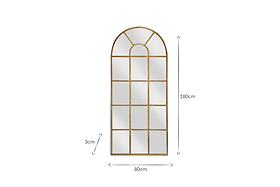 Imoma Iron Full Length Arch Mirror - Brass