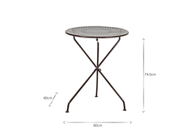Jeavika Iron Outdoor Bistro Table - Black