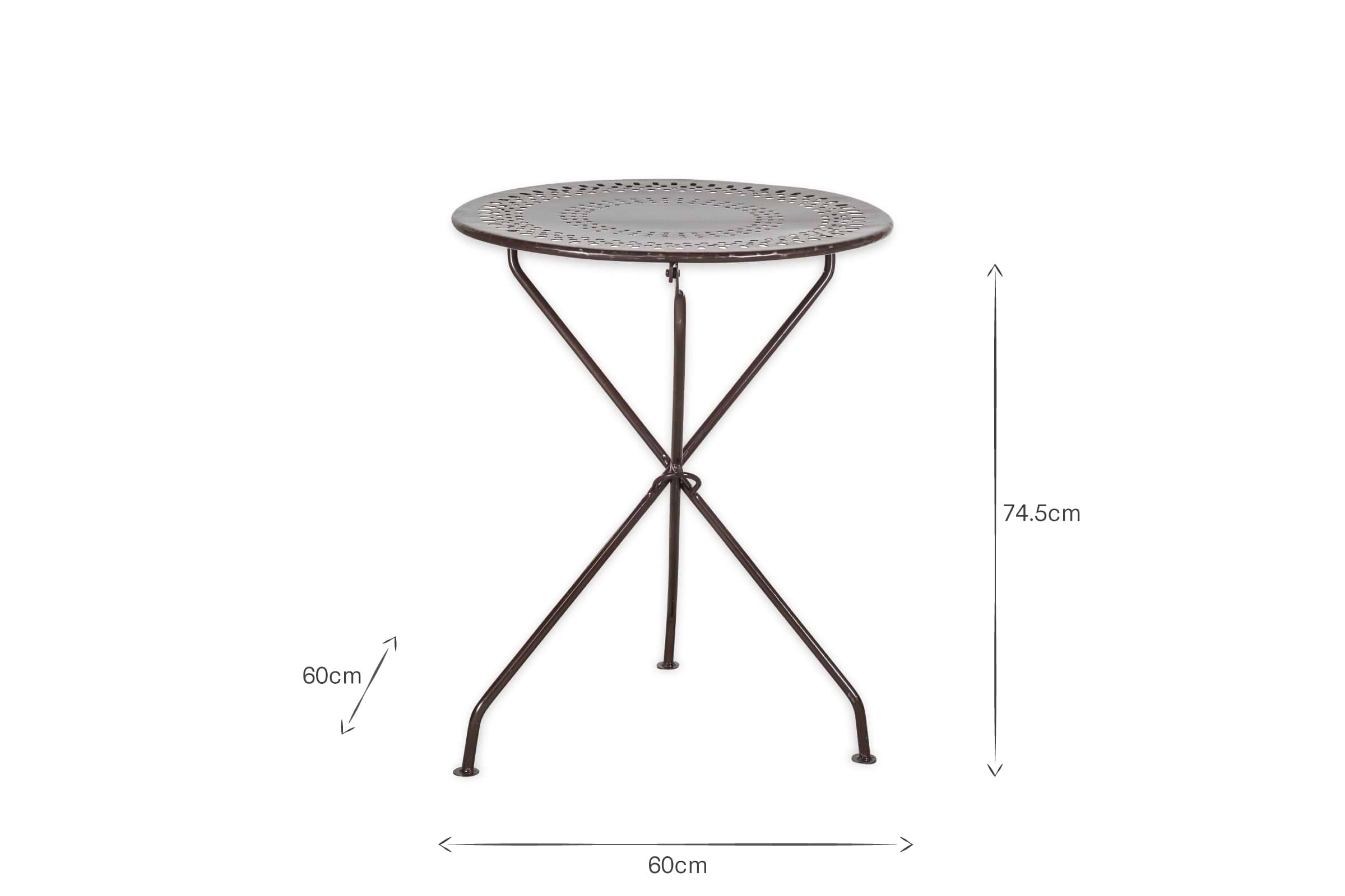 Jeavika Iron Outdoor Bistro Table - Black