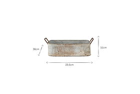 Japos Outdoor Planter Tray - Aged Zinc