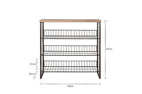 Kiyoma Iron & Wood Tall Standing Shelves - Natural