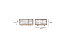 Kochi Iron & Mango Wood Baskets - Brown (Set of 2)
