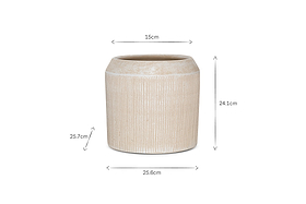 Kubo Ceramic Planter - Cream