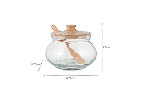 Kali Round Storage Jar - Natural & Clear